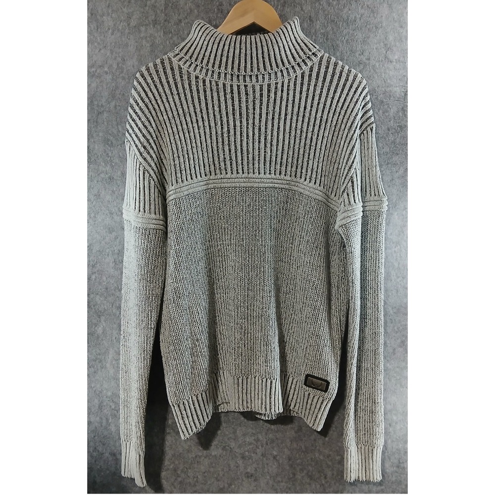 Nick Danger Ribbed‎ Knit Mock Neck Pullover Sweater Men's Sz Large Gray NWT Gift